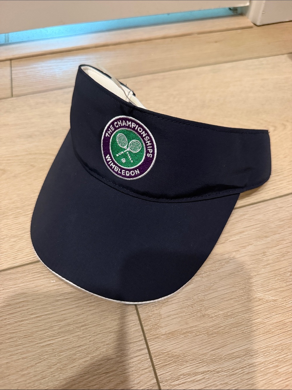 Wimbledon Navy Visor with Green & Purple Championship Patch